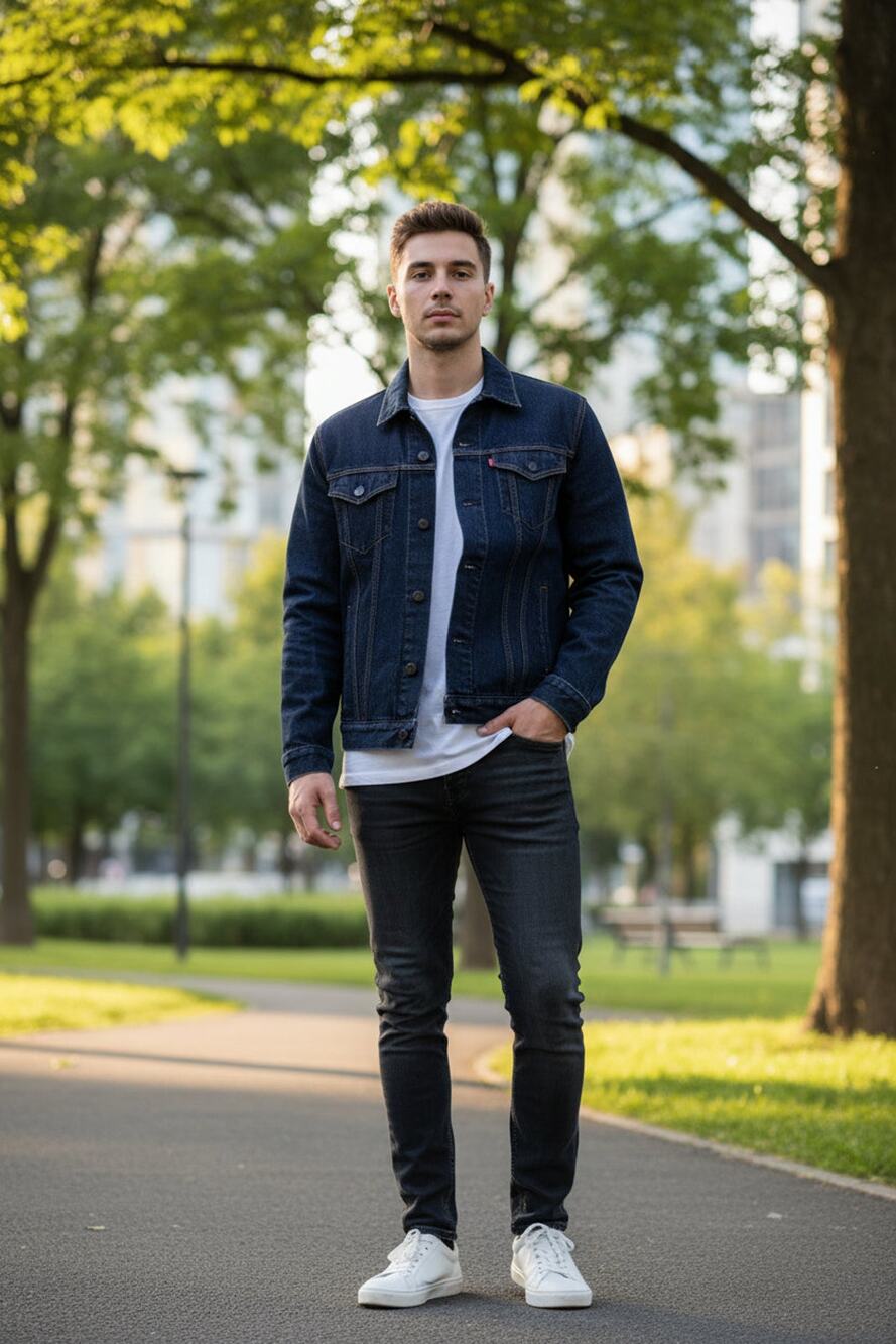 Levi's Men's Trucker Blue Denim Button Down Jacket Size 2XL